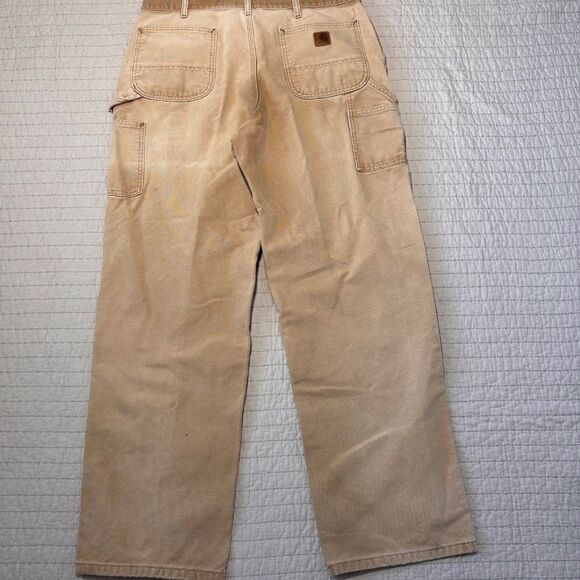 Vintage Carhartt Mens 38x34 Original Dunagree Fit Double Knee Pants faded - Picture 10 of 10